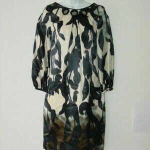 NWT PIAZZA SEMPIONE Multi Silk Long Sleeve Dress 40/6